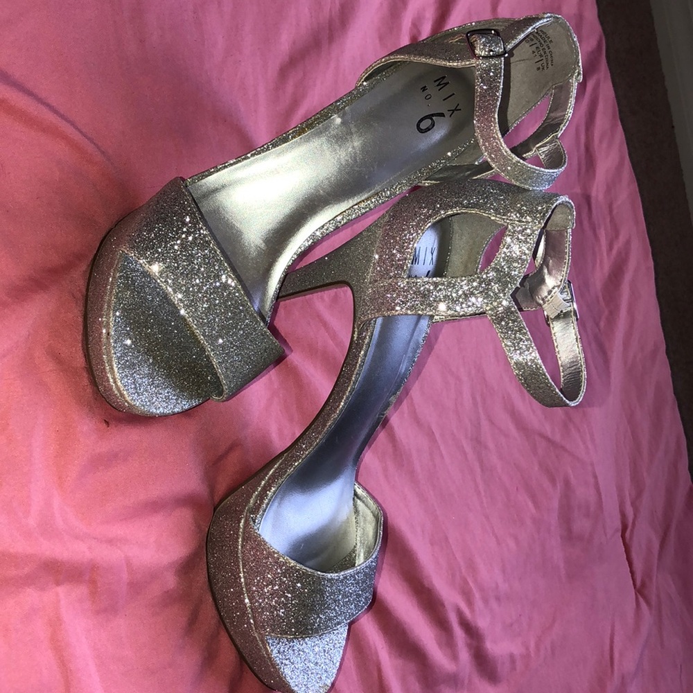 Silver glitter High heels